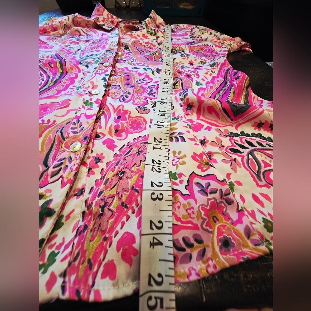 Zara Pink Paisley Women's Blouse - Picture 5 of 7